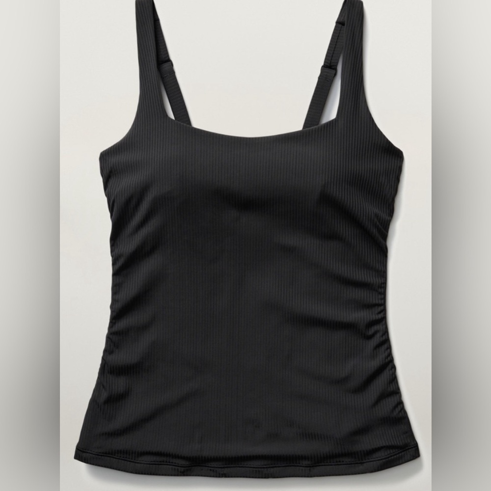 NWT! Athleta Black Square Neck Rib Bra Cup Tankini - Size 36D/DD 🏝️ - Picture 2 of 8